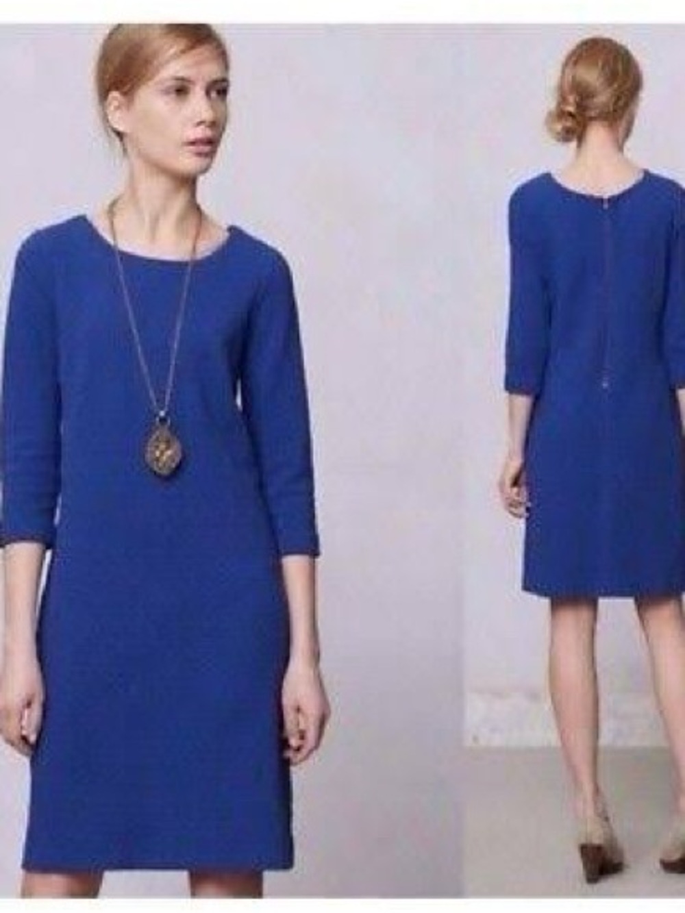 Anthropologie Ganni Luxury Blue Jacquard A-line Midi Dress Size XS
